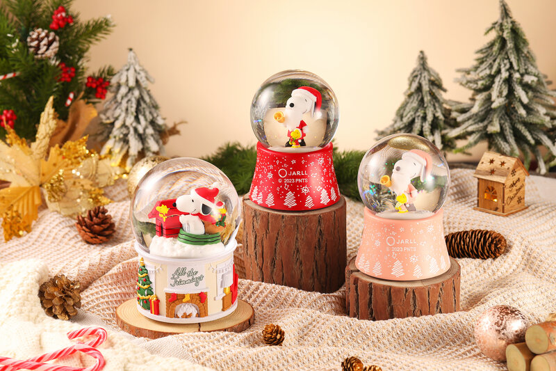 スヌーピー SNOOPY クリスマスそり (カラー) クリスタルボール